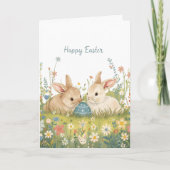 Frohe Ostern Hasen Karte (Vorderseite)