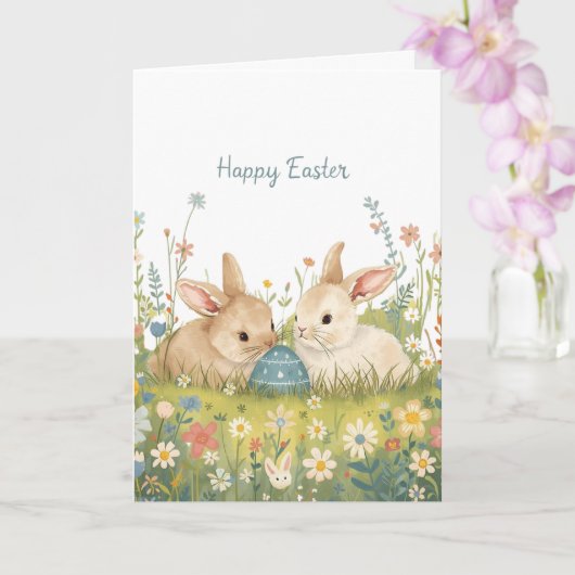 Frohe Ostern Hasen Karte (Orchidee)