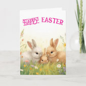 Frohe Ostern Hasen Karte (Vorderseite)