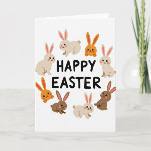 Frohe Ostern-Hasen-Kreis-Karte Karte