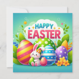 Frohe Ostern - Haseneier in Pastellfarben Feiertagskarte