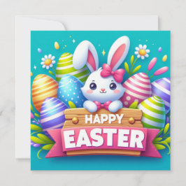 Frohe Ostern - Haseneier in Pastellfarben Feiertagskarte