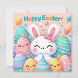 Frohe Ostern - Haseneier in Pastellfarben Feiertagskarte