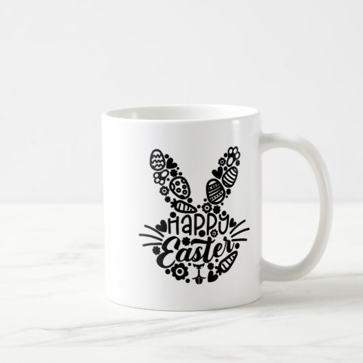 Frohe Ostern, Hasengesicht Männer Frauen Kinder Sü Kaffeetasse (Rechts)