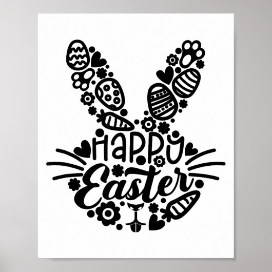 Frohe Ostern, Hasengesicht Männer Frauen Kinder Sü Poster (Vorne)