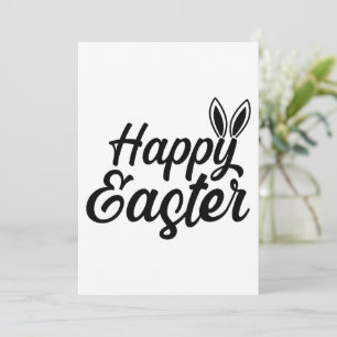 Frohe Ostern, Hasenohren auf schwarzem Text Feiertagskarte