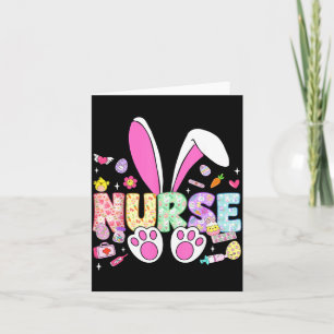 Frohe Ostern Hasenohren Stethoskop Floral Karte