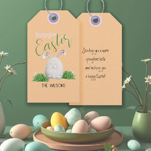 Frohe Ostern Haustier Hase Wasserfarben Illustrati Geschenkanhänger