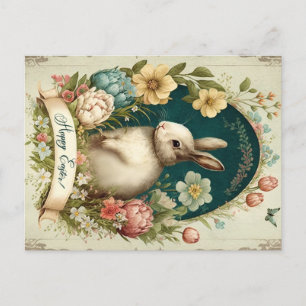 Frohe Ostern, Helles Beige mit einem Vintage-Hasen Feiertagspostkarte