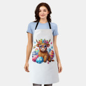 Frohe Ostern Highland Kuh Färse Ostertag Bauer Schürze (Getragen)