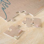 Frohe Ostern Holzkreuz mit Lilien am Strand Puzzle (Seite)