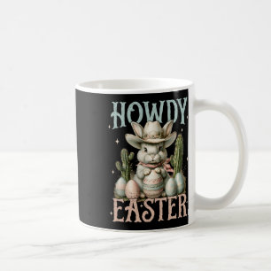 Frohe Ostern Howdy Osterei Hase Kaninchen Cowgirl Kaffeetasse