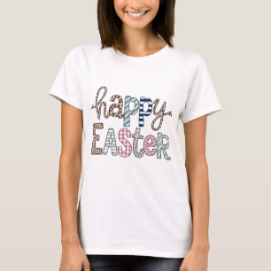 Frohe Ostern Hübsche Florale Hasen Frühling Leopar T-Shirt