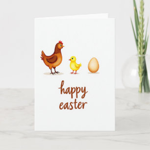 Frohe Ostern Hühnerfamilienkarte Karte