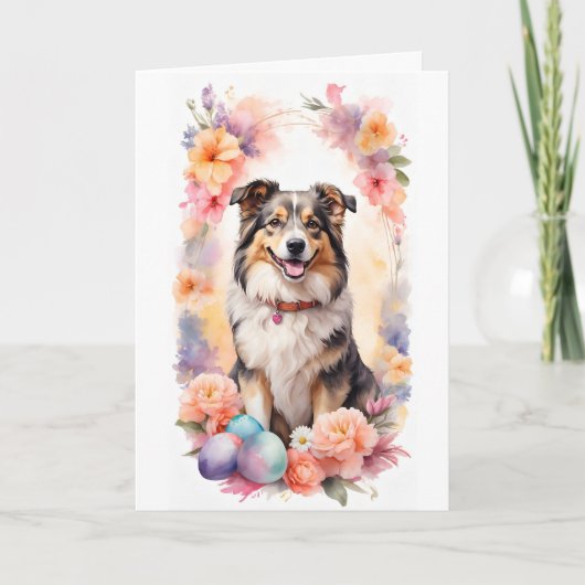 Frohe Ostern Hund Feiertagskarte (Vorderseite)