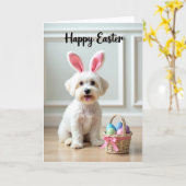 Frohe Ostern Hunde Musterkarte Karte (Gelbe Blume)
