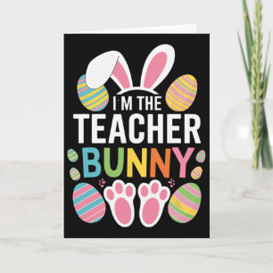 Frohe Ostern Ich bin der Lehrer Häschenohren Leben Karte