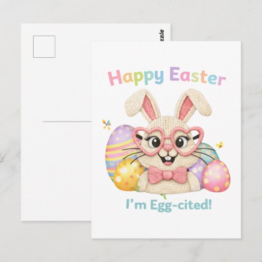 Frohe Ostern Ich bin Ei-frig  Postkarte (Vorne/Hinten)