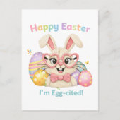 Frohe Ostern Ich bin Ei-frig  Postkarte (Vorderseite)