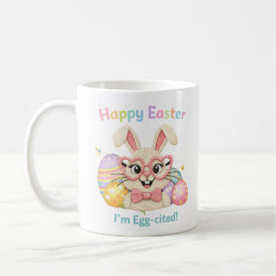 Frohe Ostern Ich bin Ei-gespannt Hase  Kaffeetasse