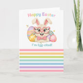 Frohe Ostern Ich bin Ei-gespannt Hase Karte (Vorderseite)