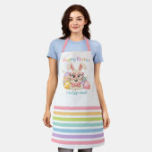 Frohe Ostern Ich bin Ei-gespannt Hase  Schürze (Getragen)
