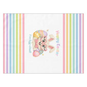 Frohe Ostern Ich bin Ei-gespannt Hase Tischdecke (Vorderseite (Horizontal))