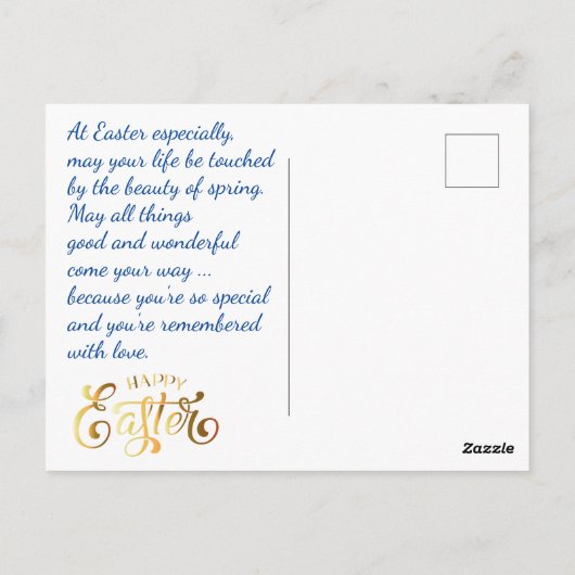 Frohe Ostern Ihre Eltern Postkarte (Rückseite)