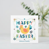 Frohe Ostern im Frühling Feiertagskarte (Stehend Vorderseite)