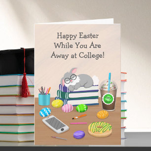 Frohe Ostern in der Ferne auf dem College Süßer Ha Karte