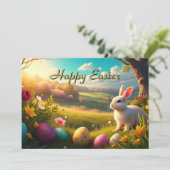 Frohe Ostern in einer Frühlingslandschaft (Stehend Vorderseite)
