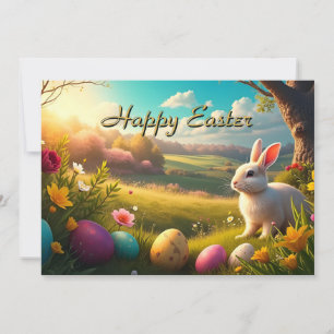 Frohe Ostern in einer Frühlingslandschaft