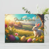 Frohe Ostern in einer Frühlingslandschaft (Stehend Vorderseite)