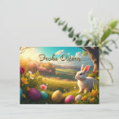 Frohe Ostern in einer Frühlingslandschaft (Stehend Vorderseite)