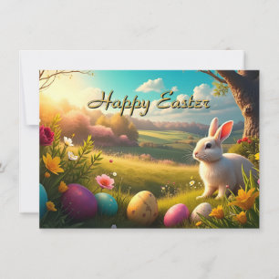 Frohe Ostern in einer Frühlingslandschaft