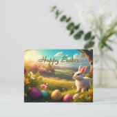 Frohe Ostern in einer Frühlingslandschaft (Stehend Vorderseite)