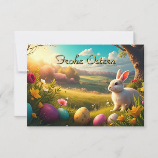 Frohe Ostern in einer Frühlingslandschaft