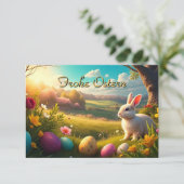 Frohe Ostern in einer Frühlingslandschaft (Stehend Vorderseite)