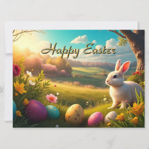 Frohe Ostern in einer Frühlingslandschaft