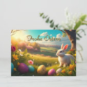 Frohe Ostern in einer Frühlingslandschaft (Stehend Vorderseite)