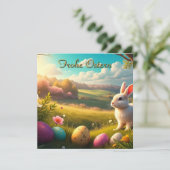 Frohe Ostern in einer Frühlingslandschaft (Stehend Vorderseite)