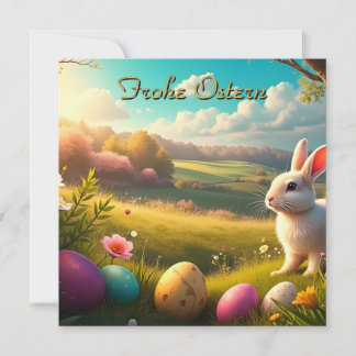 Frohe Ostern in einer Frühlingslandschaft