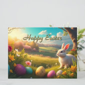 Frohe Ostern in einer Frühlingslandschaft (Stehend Vorderseite)