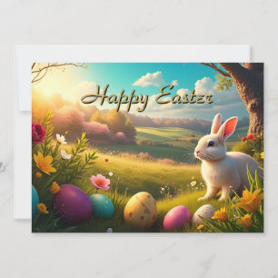 Frohe Ostern in einer Frühlingslandschaft