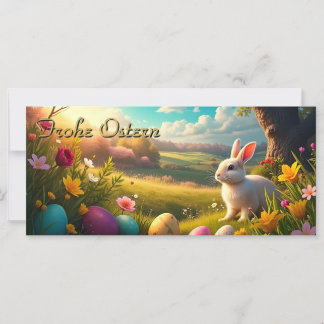 Frohe Ostern in einer Frühlingslandschaft