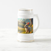 Frohe Ostern in einer Frühlingslandschaft Bierglas (VorderseiteRechts)