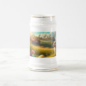 Frohe Ostern in einer Frühlingslandschaft Bierglas (Mittel)