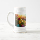 Frohe Ostern in einer Frühlingslandschaft Bierglas (Links)