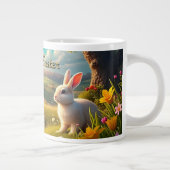 Frohe Ostern in einer Frühlingslandschaft Jumbo-Tasse (Rechts)