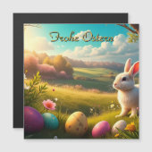 Frohe Ostern in einer Frühlingslandschaft Magnetkarte (Vorne/Hinten)